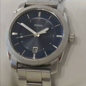 Men's Fossil Stainless Steel Watch Blue Dial
